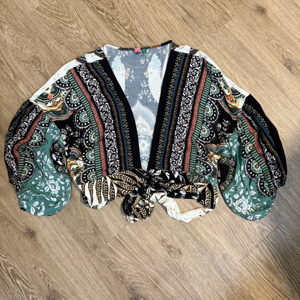 FARM Rio Multicolor Patterned Wrap Top - Picture 5 of 5